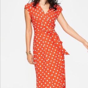 Boden Antonia Wrap Dress poka dots NWT